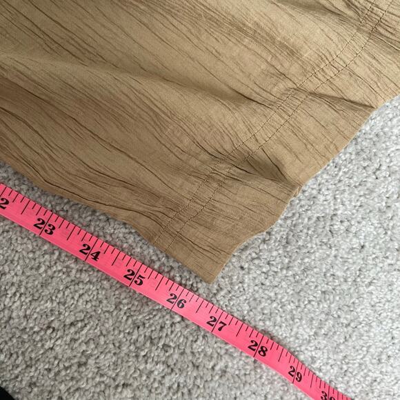 Madewell Khaki Crinkled Crepe Straight-Leg Crop Pants (M) - Picture 12 of 13